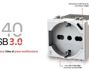 Presa Schuko con USB 3.0 P40